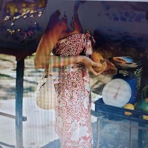 Anthropologie Blue Tassel Strapless Mini Dress